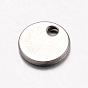 201 Edelstahl Reize, blank Präge Tag, Flachrund, 7x1 mm, Bohrung: 1 mm