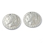 304 Stainless Steel Charms, Coin Charms, Flat Round with Queen Victoria