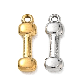 Pendentifs en acier inoxydable, charmes d'haltères