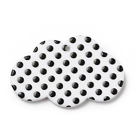 Polka Dot Pattern Opaque Acrylic Pendants, for DIY Earring Accessories, Cloud