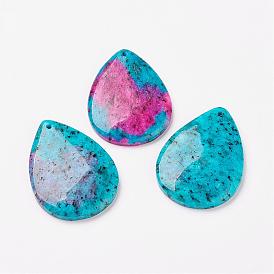 Natural Sesame Jasper/Kiwi Jasper Big Pendants, Drop