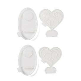 DIY Silicone Candle Molds, For Candle Making, Oval with Heart