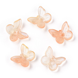 Baking Painted Transparent Glass Petal Beads, Butterfly