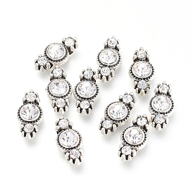 Des perles en alliage entretoises, avec strass cristal, candy