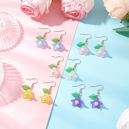 5пары акриловых висячих сережек, с имитацией жемчужины из ракушки