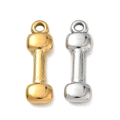 Pendentifs en acier inoxydable, charmes d'haltères