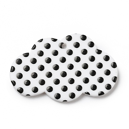 Polka Dot Pattern Opaque Acrylic Pendants, for DIY Earring Accessories, Cloud