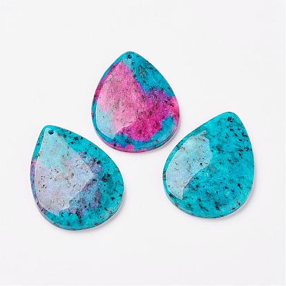 Natural Sesame Jasper/Kiwi Jasper Big Pendants, Drop