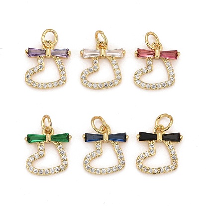 Латунный кубический цирконий, реальный 18 k позолоченный, сердце, без свинца и без кадмия