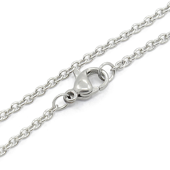 Unisex 304 Stainless Steel Cable Chain Necklace with Lobster Claw Clasps