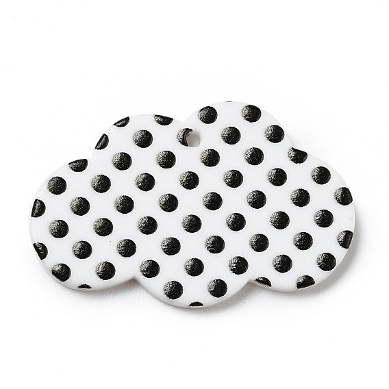 Polka Dot Pattern Opaque Acrylic Pendants, for DIY Earring Accessories, Cloud