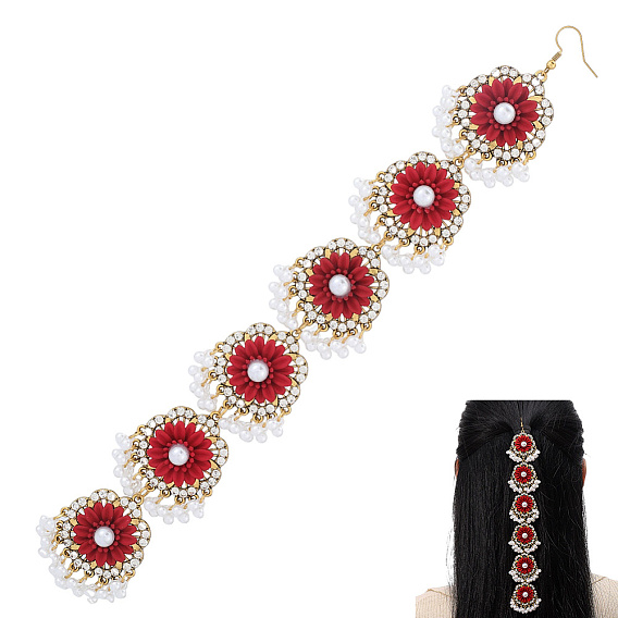 Аксессуары для волос из сплава, стекла и АБС-пластика в стиле ретро-цветок, античное золото 