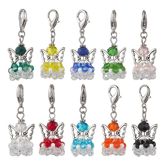 Стеклянные подвески в виде ангела, Сплав с застежками когтя омара