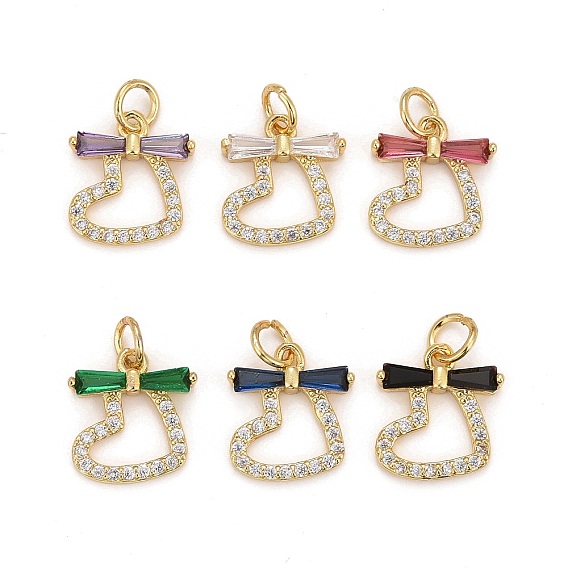 Латунный кубический цирконий, реальный 18 k позолоченный, сердце, без свинца и без кадмия