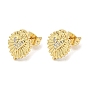 Heart Rack Plating Brass Micro Pave Cubic Zirconia Stud Earrings, Long-Lasting Plated, Lead Free & Cadmium Free