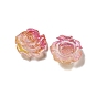 Luminous Transparent Resin Cabochons, Glow in the Dark Flower with Glitter Powder