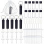 Botellas de vidrio de columna, con bolsas de regalo de organza, Colgante de acero, gotero de plástico y caja pequeña multiusos de aleación de aluminio