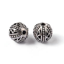 Tibetan Style Alloy Round Beads, Cadmium Free & Nickel Free & Lead Free, 11mm, Hole: 2mm