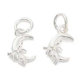 925 Луна из стерлингового серебра с подвесками-бантиками, с перемычками и 925 штампом