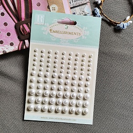 ABS Imitation Pearl Cabochons, for DIY Album Scrapbook, Background Paper, Diary Decoration, Round