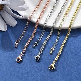 3мм латунные веревочные цепочки ожерелья для мужчин и женщин, долговечный