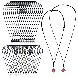 Наборы для самостоятельного изготовления регулируемых ожерелий с подвесками из вощеного шнура и регулируемых браслетов из вощеного полиэфирного шнура, с латунной фурнитурой 