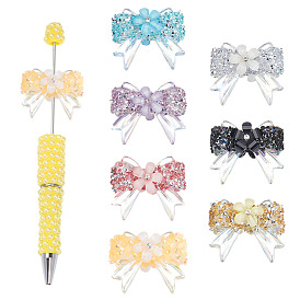 7 шт 7 цвета прозрачные бусины из смолы, бантом