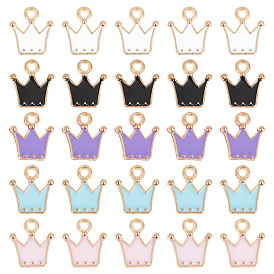 60 шт 5 цвета сплава эмаль подвески, корона, золотой свет