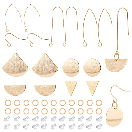 DIY Dangle Earrings Making Kit, Including Brass Pendant & Earring Hooks & Jump Rings, Silicone Ear Nuts