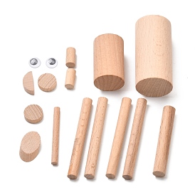 DIY Woodwork 3D Giraffe Animal Wood Chip Tree Branch Material Pack, for Kindergarten Handmade Educational Toys