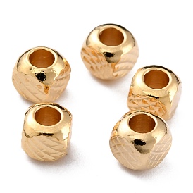 Long-Lasting Plated Brass Beads, Textured Beads, Cube