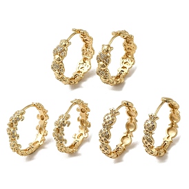 KC Gold Plated Brass Micro Pave Cubic Zirconia Hoop Earring