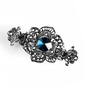 Alloy Rhinestone Claw Hair Clips, Hair Accessories for Women & Girls, Flower