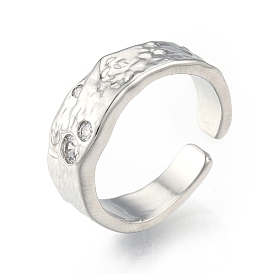 Открытое кольцо-манжета из прозрачного кубического циркония, украшения из латуни для женщин, без кадмия, без никеля и без свинца