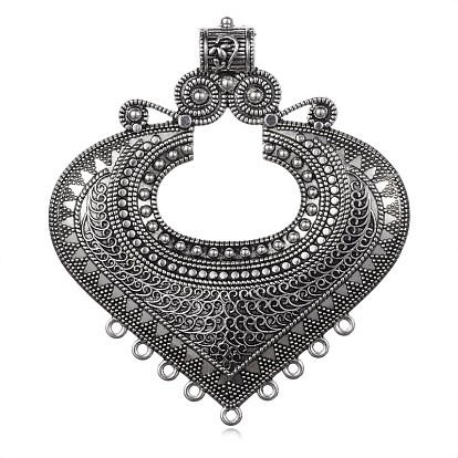 Cardiaques style tibétain composants en alliage de lustre liens, 84x74x4mm, Trou: 2mm
