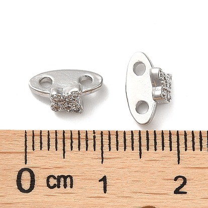 Brass Micro Pave Clear Cubic Zirconia Slide Charms, Butterfly