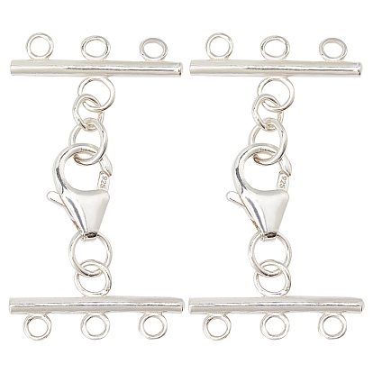 925 en argent sterling homard fermoirs pince, avec cordon se termine, avec cachet 925
