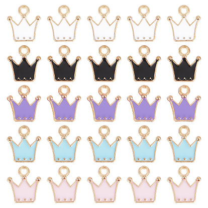 60 шт 5 цвета сплава эмаль подвески, корона, золотой свет