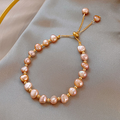 Baroque Freshwater Pearl Bracelet - Irregular Pearl Jewelry for Best Friends, Sisters.
