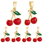 12подвески из латуни с эмалью, черри прелести, реальный 18 k позолоченный