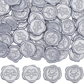 50шт 2 стили розы и сердца клейкие восковые наклейки печать, для запечатывания конвертов