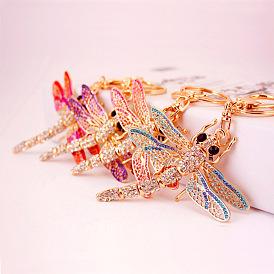 Colorful Dragonfly Keychain Metal Pendant for Keys and Bags
