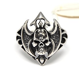 Персонализированные 304 нержавеющей стали череп с широким диапазоном кольца для мужчин