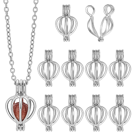 50шт. подвески в виде клетки из латунных и сплавных бусин, для ожерелья, подвески в виде полой клетки-капли