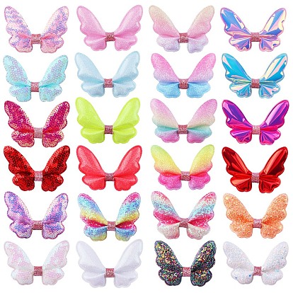 Glitter Butterfly Bowknot Alligator Hair Clips, Hair Accessories