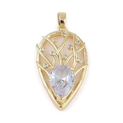 Латунь стекло кулоны, со стразами, лист