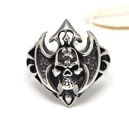 Персонализированные 304 нержавеющей стали череп с широким диапазоном кольца для мужчин