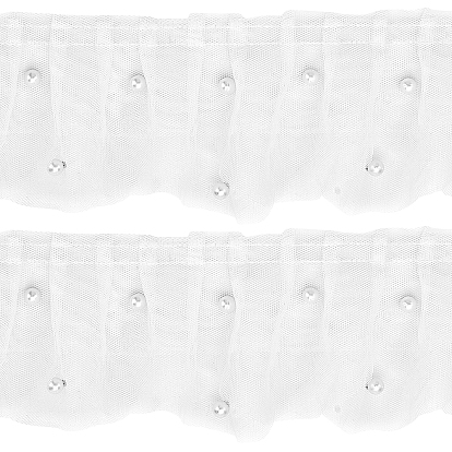 3-Layer Organza Ribbon, with Plastic Pearl Beads