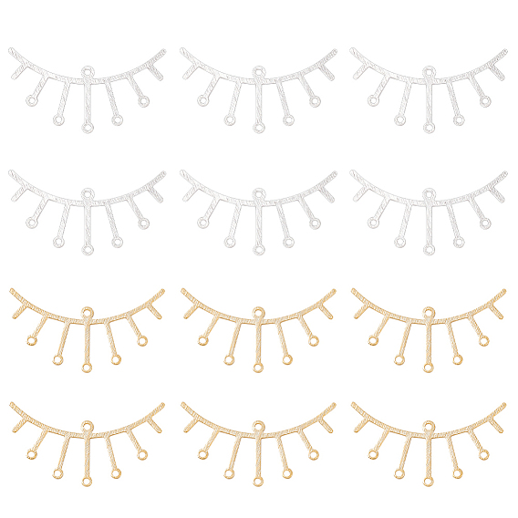 24шт 2 цвет латунные люстры компоненты ссылки, без кадмия и без свинца, соединитель для ресниц