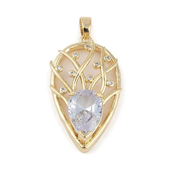 Латунь стекло кулоны, со стразами, лист